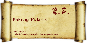 Makray Patrik névjegykártya